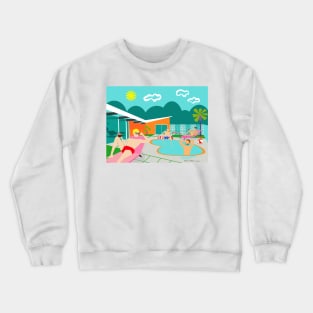 Retro Gay Pool Party Crewneck Sweatshirt